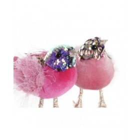 Decorazione Natalizia DKD Home Decor Poliestere Uccello (18 x 8 x 13 cm) (3) (3 Unità)