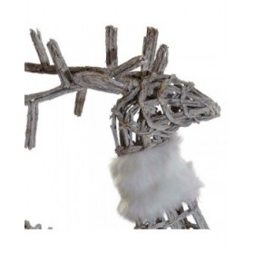 Decorazione Natalizia DKD Home Decor Luce LED Bianco vimini 60 x 30 x 37 cm (3 Pezzi)