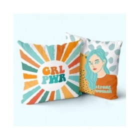 Fodera per cuscino HappyFriday Aware Girl power Multicolore 50 x 50 cm 2 Pezzi