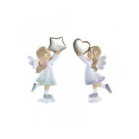Decorazione Natalizia DKD Home Decor Resina Angelo (6 x 5,5 x 11,5 cm) (2 Unità)
