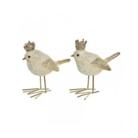 Decorazione Natalizia DKD Home Decor Resina Uccello (11 x 5 x 9,5 cm) (2 Unità)