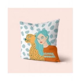 Fodera per cuscino HappyFriday Aware Girl power Multicolore 50 x 50 cm 2 Pezzi