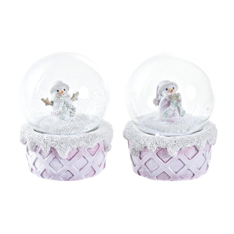 Palla di Natale DKD Home Decor Cristallo Resina (2 Unità) (7 x 7 x 9 cm)