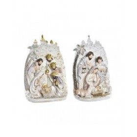 Presepe di Natale DKD Home Decor Dorato Crema Resina Multicolore (18 x 9 x 25,5 cm) (2 Unità)