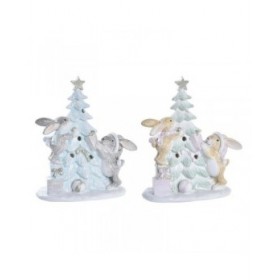 Decorazione Natalizia DKD Home Decor Albero Resina (13,5 x 8 x 16 cm) (2 Unità)