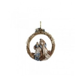 Presepe di Natale DKD Home Decor Azzurro Dorato Corona 30 x 5 x 30 cm 50 x 10 x 57 cm