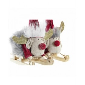 Decorazione Natalizia DKD Home Decor Poliestere Renna (15 x 5,5 x 16,5 cm) (2 Unità)