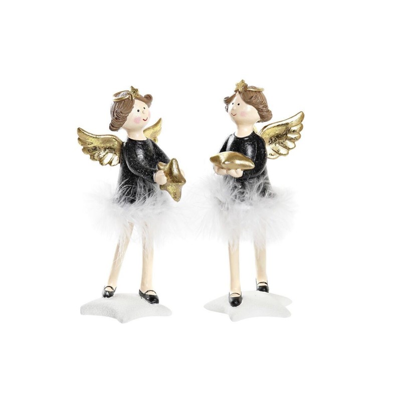 Decorazione Natalizia DKD Home Decor Resina Angelo (8 x 9 x 20 cm) (2 Unità)