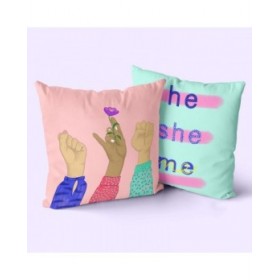 Fodera per cuscino HappyFriday Aware Me Multicolore 50 x 50 cm 2 Pezzi