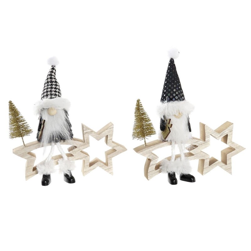 Stella di Natale DKD Home Decor Poliestere MDF Stella (2 Unità) (18 x 6 x 19 cm)