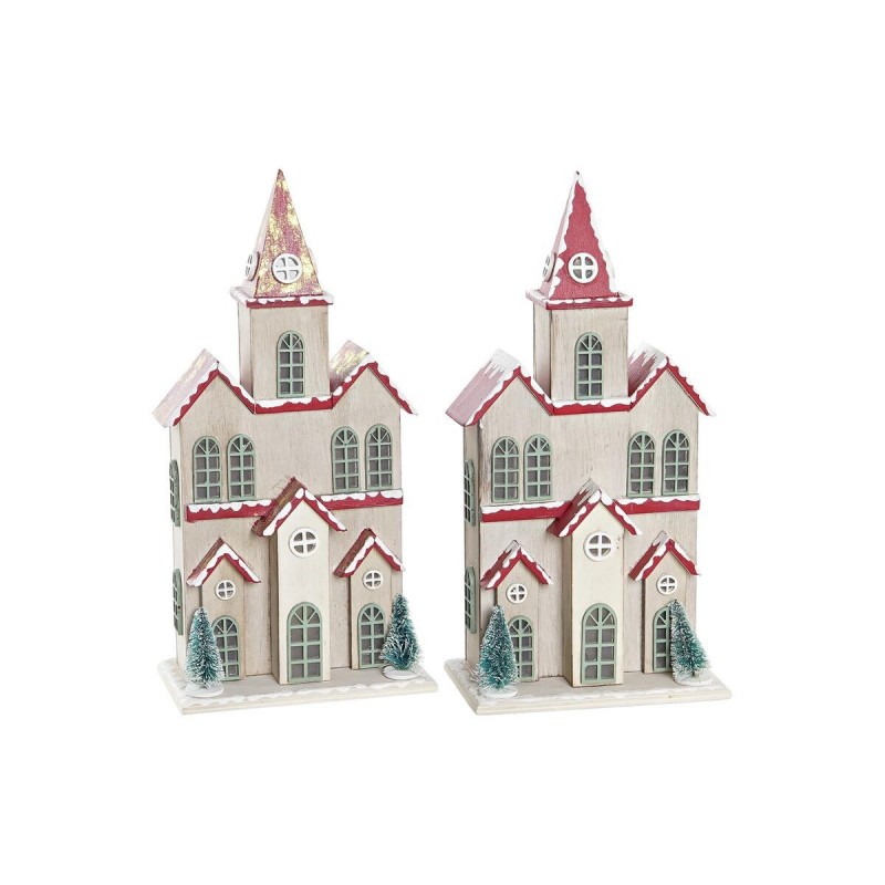 Decorazione Natalizia DKD Home Decor Casa MDF (13 x 8 x 28 cm) (2 Unità)