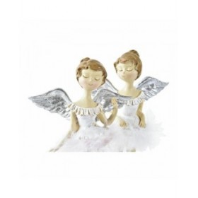 Decorazione Natalizia DKD Home Decor Resina Angelo (11 x 9 x 17 cm) (2 Unità)