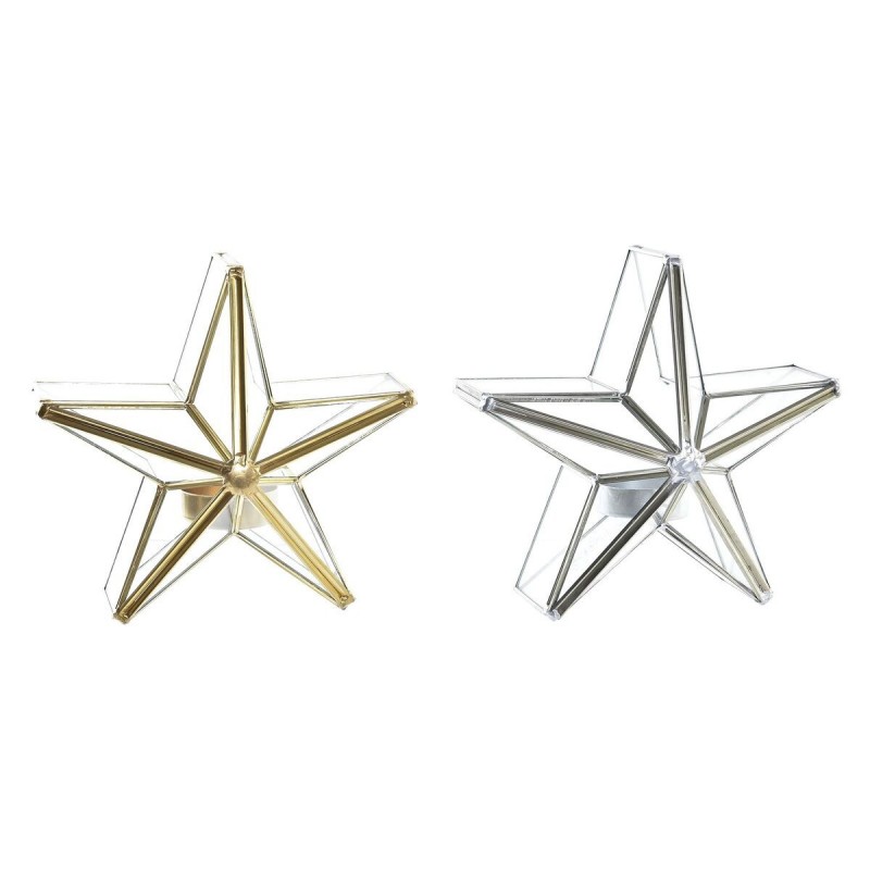 Portacandele DKD Home Decor Stella (2 Unità) (16 x 8 x 16 cm)