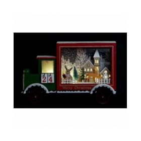 Calendario dell'Avvento DKD Home Decor Camion Luce LED Legno MDF (31 x 9 x 20 cm)