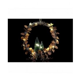 Decorazione Natalizia DKD Home Decor Luce LED Albero (2 Unità) (30 x 2 x 30 cm)