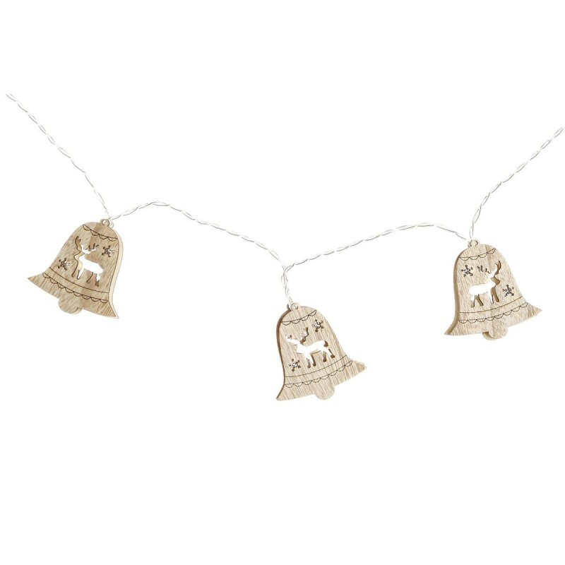 Ghirlanda di Luci LED DKD Home Decor Renna Cappe Marrone Legno MDF (6,5 x 1,4 x 5,8 cm)