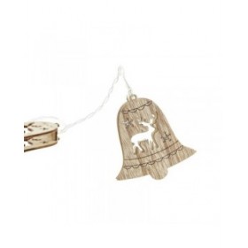 Ghirlanda di Luci LED DKD Home Decor Renna Cappe Marrone Legno MDF (6,5 x 1,4 x 5,8 cm)