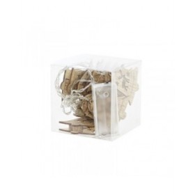 Ghirlanda di Luci LED DKD Home Decor Renna Cappe Marrone Legno MDF (6,5 x 1,4 x 5,8 cm)
