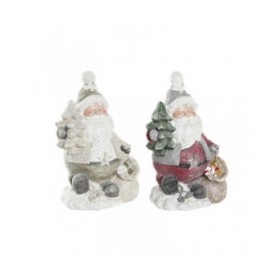 Decorazione Natalizia DKD Home Decor Babbo Natale Magnesio (27 x 20 x 43 cm) (2 Unità)