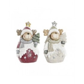 Decorazione Natalizia DKD Home Decor Renna Magnesio (24 x 17 x 39 cm) (2 Unità)