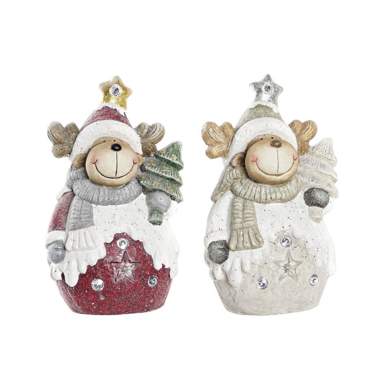 Decorazione Natalizia DKD Home Decor Renna Magnesio (24 x 17 x 39 cm) (2 Unità)