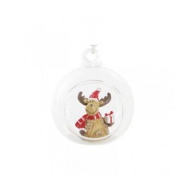 Decorazione Natalizia DKD Home Decor Cristallo Resina Renna (7 x 6 x 8 cm) (4 Unità)