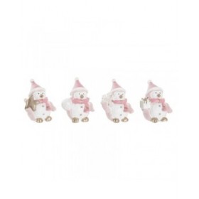 Decorazione Natalizia DKD Home Decor Resina Pupazzo di Neve (3,5 x 2,5 x 4 cm) (4 Unità)