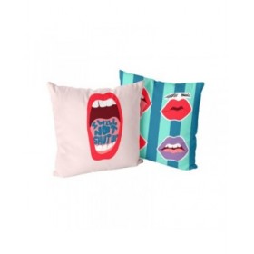 Fodera per cuscino HappyFriday Aware Lips Multicolore 50 x 50 cm 2 Pezzi