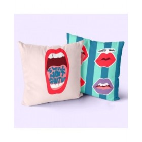 Fodera per cuscino HappyFriday Aware Lips Multicolore 50 x 50 cm 2 Pezzi