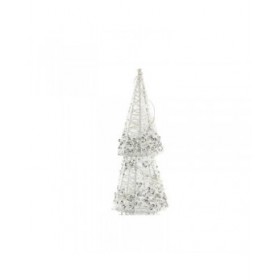 Decorazione luminosa DKD Home Decor Natale Champagne Albero Bianco (14 x 14 x 50 cm) (2 Unità)
