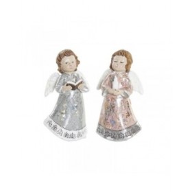 Decorazione Natalizia DKD Home Decor Resina Angelo (7 x 5 x 13 cm) (2 Unità)