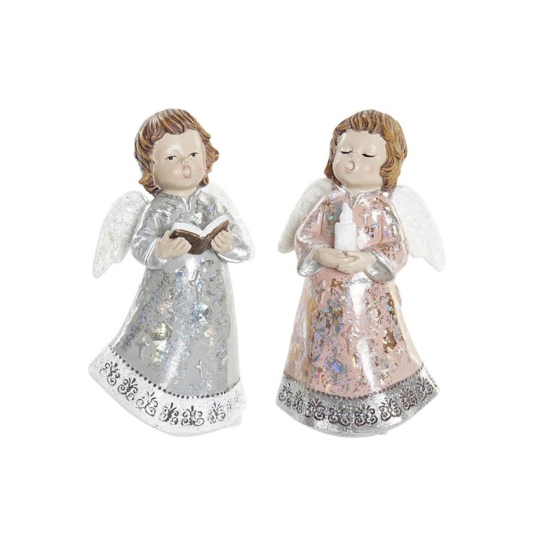 Decorazione Natalizia DKD Home Decor Resina Angelo (7 x 5 x 13 cm) (2 Unità)