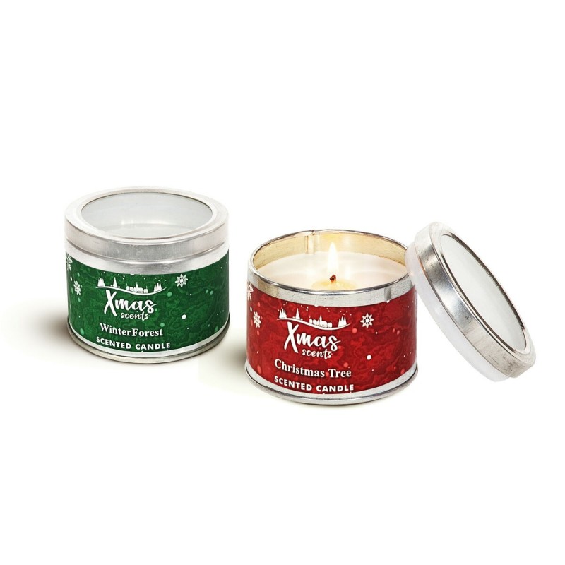 Set di Candele DKD Home Decor Natale (2 Unità) (8 x 8 x 6 cm)