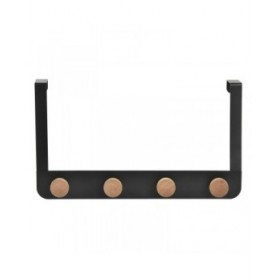 Appendiabiti per Porte DKD Home Decor (4 Grucce) Metallo Legno (35 x 2,5 x 20 cm)