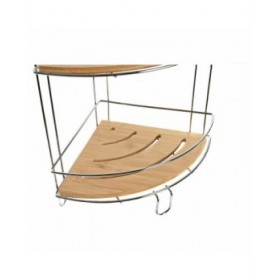 Scaffale da Bagno DKD Home Decor Bambù Alluminio Metallo cromato inossidabile Naturale 19,5 x 19,5 x 47 cm