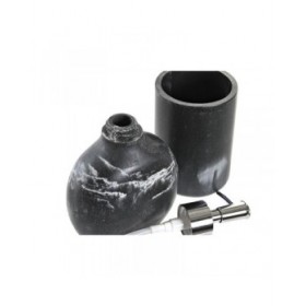 Set da Bagno DKD Home Decor Nero Resina Plastica 11 x 6 x 17 cm 2 Pezzi