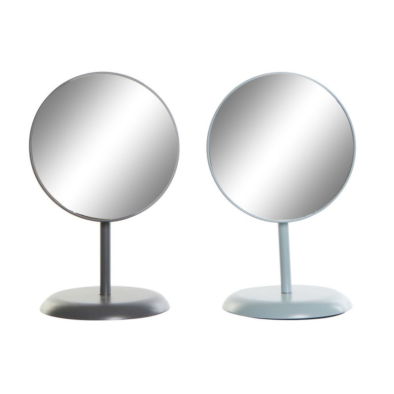 Specchio da parete DKD Home Decor Metallo Grigio scuro Grigio chiaro 2 Unità (17 x 17 x 27,7 cm)