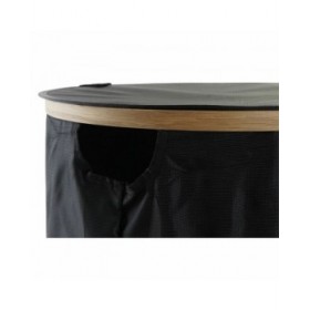 Cesto per i Panni Sporchi DKD Home Decor Nero Rovere Feltro (44 x 44 x 57 cm)