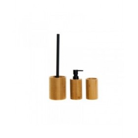Set da Bagno DKD Home Decor Nero 7 x 7 x 16,5 cm Naturale (3 Pezzi)