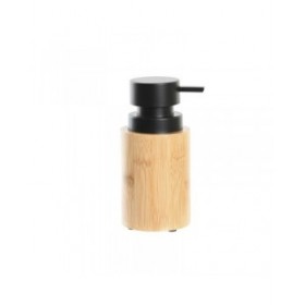 Dispenser di Sapone DKD Home Decor Nero Naturale Bambù polipropilene Loft 8 x 8 x 16 cm