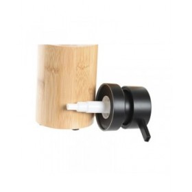 Dispenser di Sapone DKD Home Decor Nero Naturale Bambù polipropilene Loft 8 x 8 x 16 cm