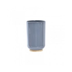 Set da Bagno DKD Home Decor Naturale Grigio Arancio Corallo Alluminio Bambù PS Moderno (9 x 7 x 16 cm) (2 Unità) (7 x 7 x 16 cm)