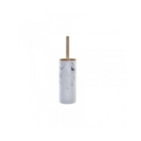Scopino per il Bagno DKD Home Decor Bianco Naturale Metallo Resina Caucciù Marmo Scandi 30 x 40 cm 10,3 x 10,3 x 38 cm