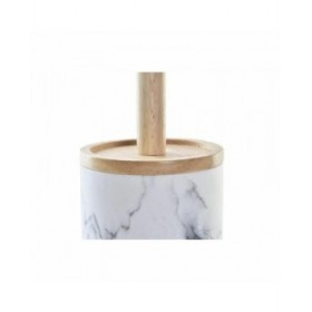 Scopino per il Bagno DKD Home Decor Bianco Naturale Metallo Resina Caucciù Marmo Scandi 30 x 40 cm 10,3 x 10,3 x 38 cm