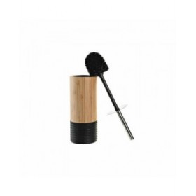 Scopino per il Bagno DKD Home Decor Nero Naturale Bambù 10 x 10 x 36,8 cm