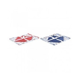 Set biancheria da tavola DKD Home Decor Azzurro Bianco Rosso 150 x 150 x 0,5 cm (2 Unità)
