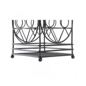 Scolaposate DKD Home Decor Nero Metallo Geometrico 12 x 12 x 20 cm
