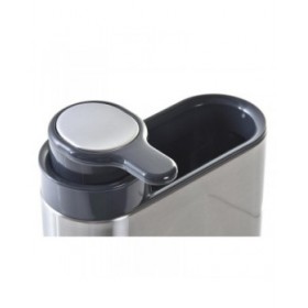 Portasapone DKD Home Decor Nero Argentato Acciaio inossidabile ABS 18 x 13 x 16 cm Cucina