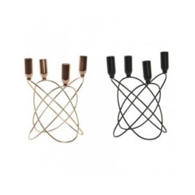 Candelabro DKD Home Decor Nero Dorato Metallo Moderno 20 x 20 x 23 cm (2 Unità)