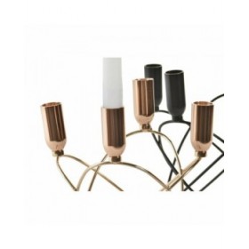 Candelabro DKD Home Decor Nero Dorato Metallo Moderno 20 x 20 x 23 cm (2 Unità)